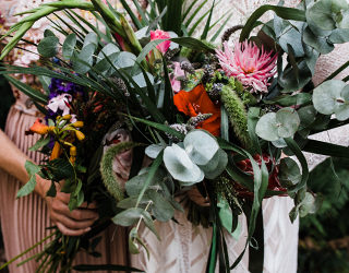 August Wedding with a Tropical Woodland Theme