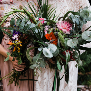 August Wedding with a Tropical Woodland Theme